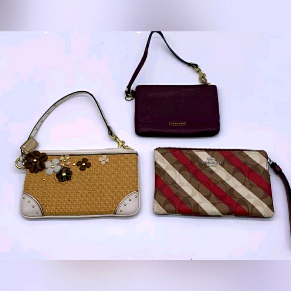 Coach Leather/Canvas & Straw Wristlets Wallets Clutch Purse - PLS Request PRICES